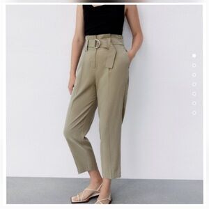 Zara Olive Cropped Pants
